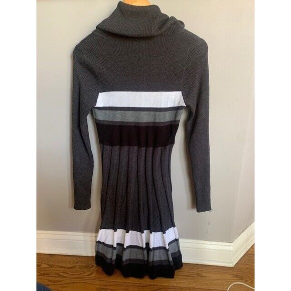 Calvin Klein Sweater Dress Womens Medium Gray Knit Cottage Core Academia - Picture 3 of 11
